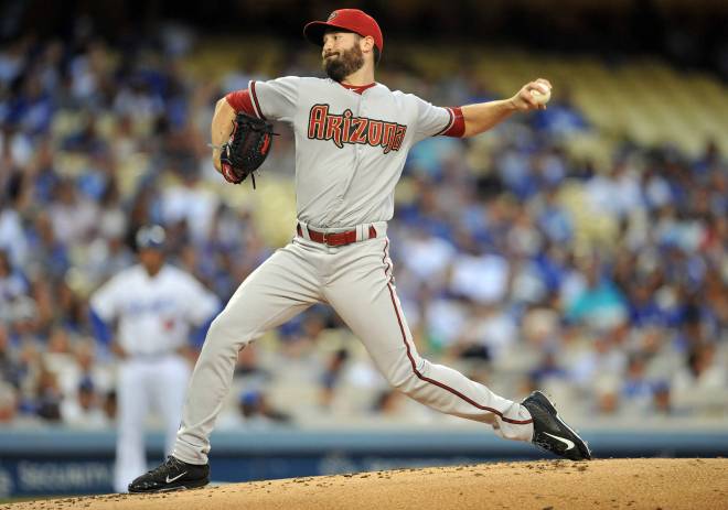 June 9, 2015; Los Angeles, CA, USA; Arizona Diamondbacks starting pitcher Robbie Ray (38) pitches the first inning against the Los Angeles Dodgers at Dodger Stadium. Mandatory Credit: Gary A. Vasquez-USA TODAY Sports