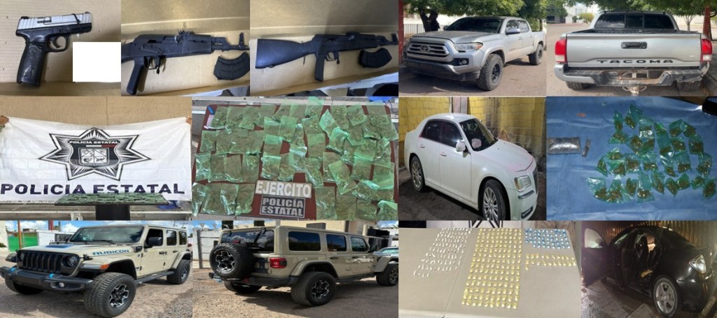 Incautan carros, droga y armas en&nbsp;Nogales